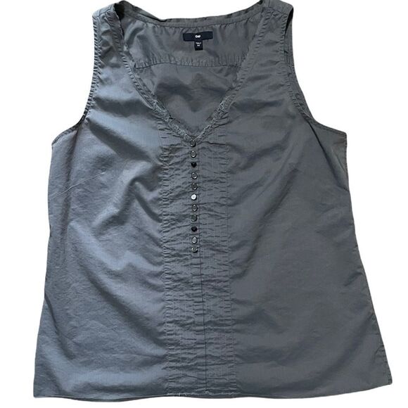 GAP Sleeveless shirt v-Neck Slate Gray Blouse Size medium - Picture 2 of 6